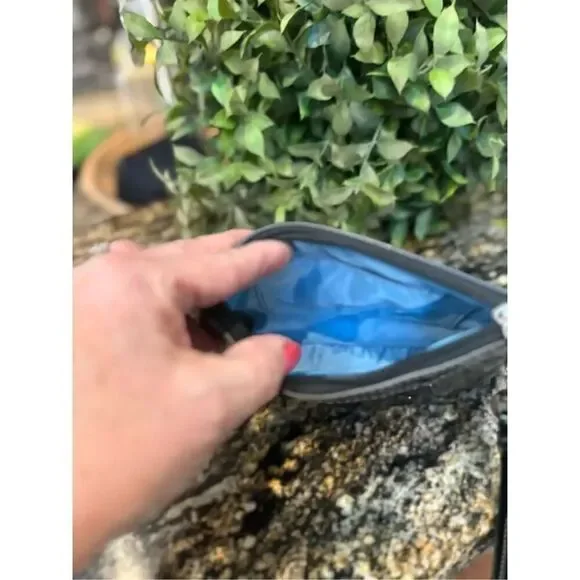 Coach small wide bottom black monogram wristlet gathered front design 7x4x2 - Picture 4 of 5